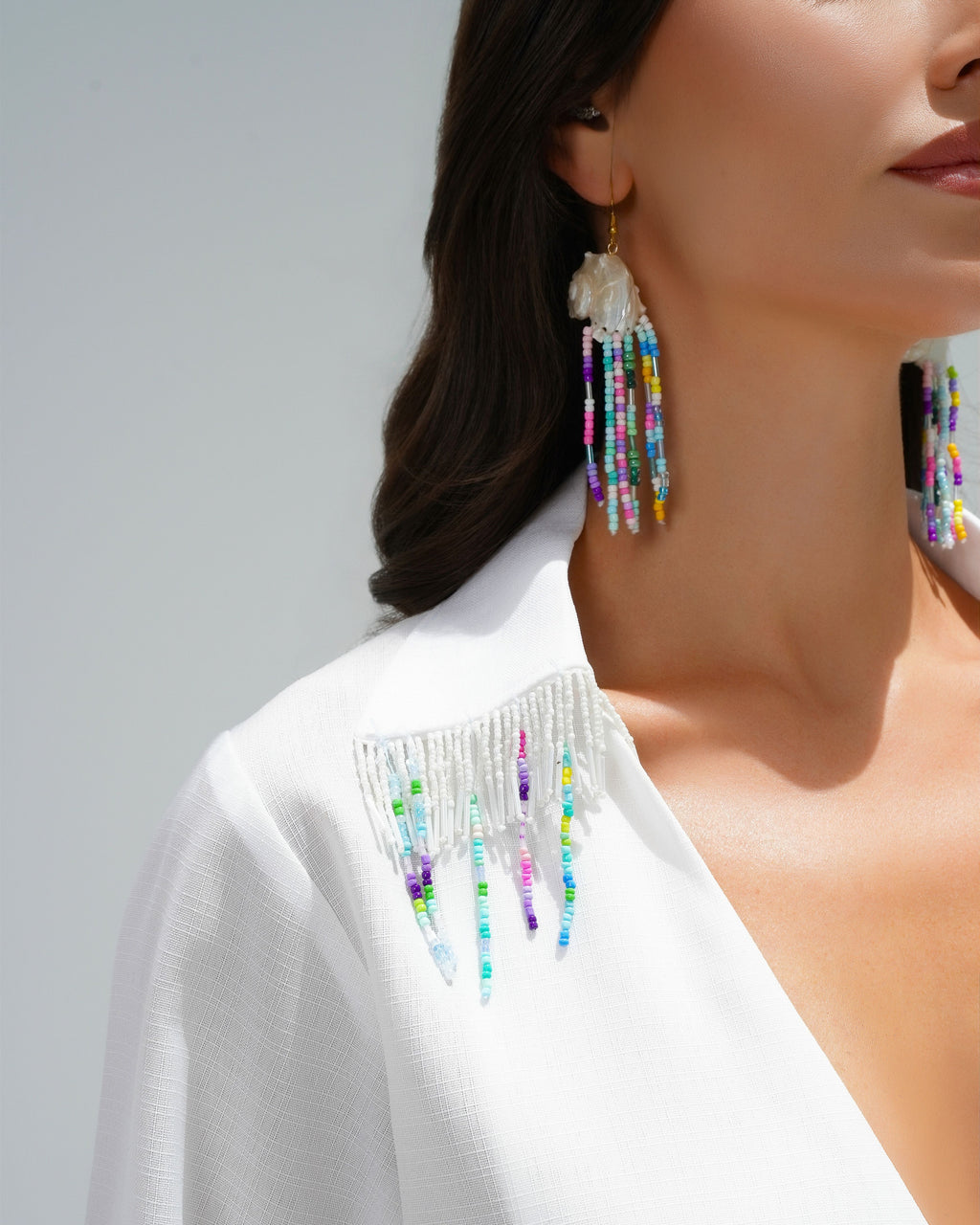 WHITE TASSEL SET